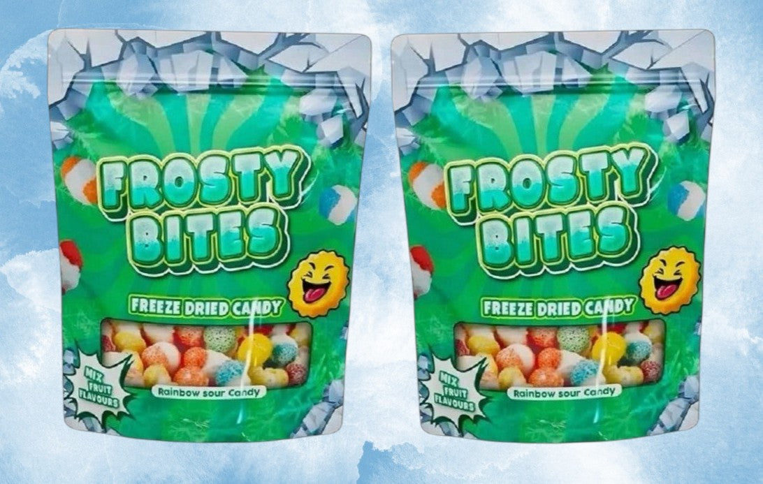 2 x 76g Frosty Bites Rainbow Sour Candy gefriergetrocknete Bonbons