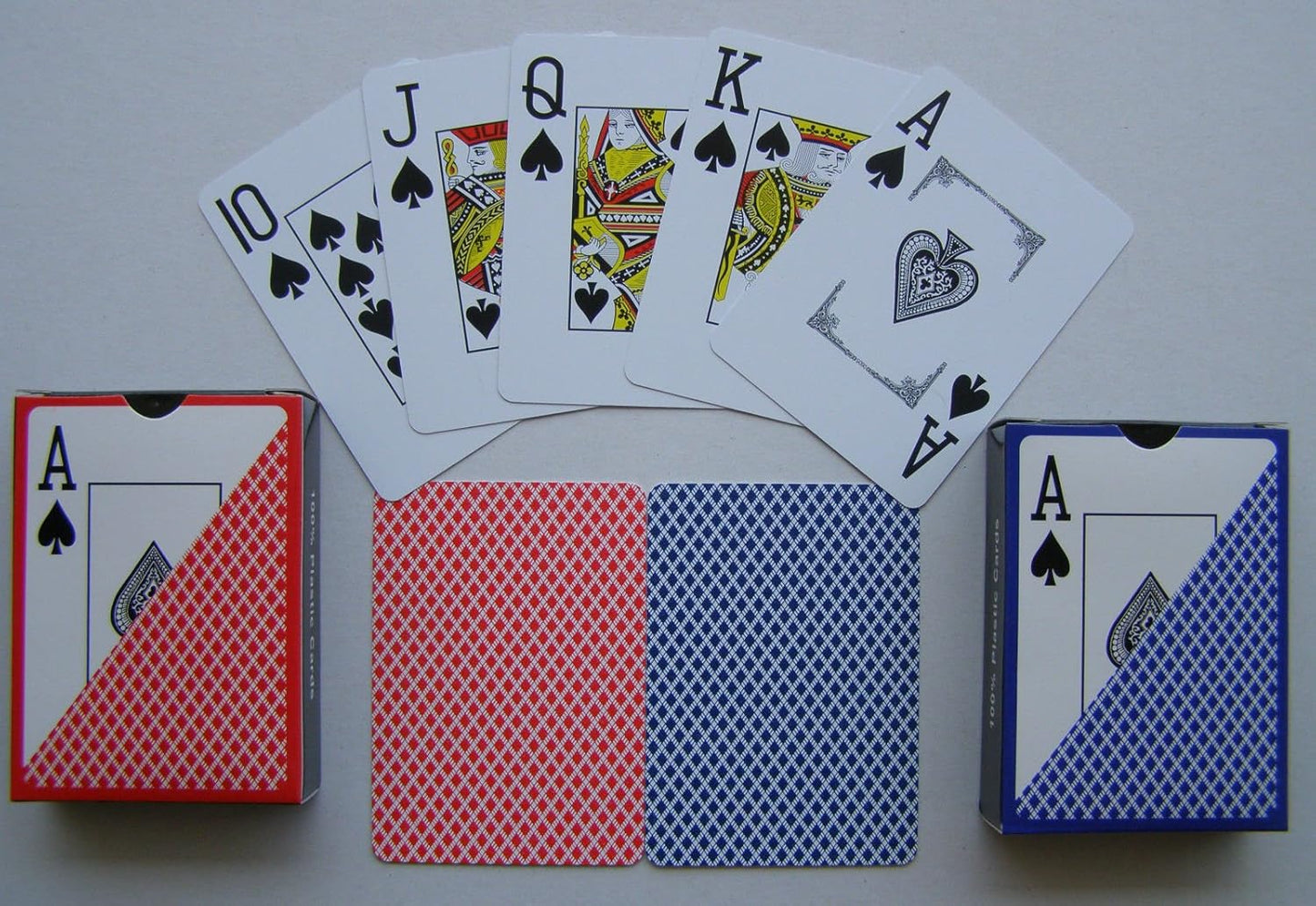 4 x Premium Poker Karten Spielkarten 100% Plastik Große Eckzeichen 4x 54 Blatt