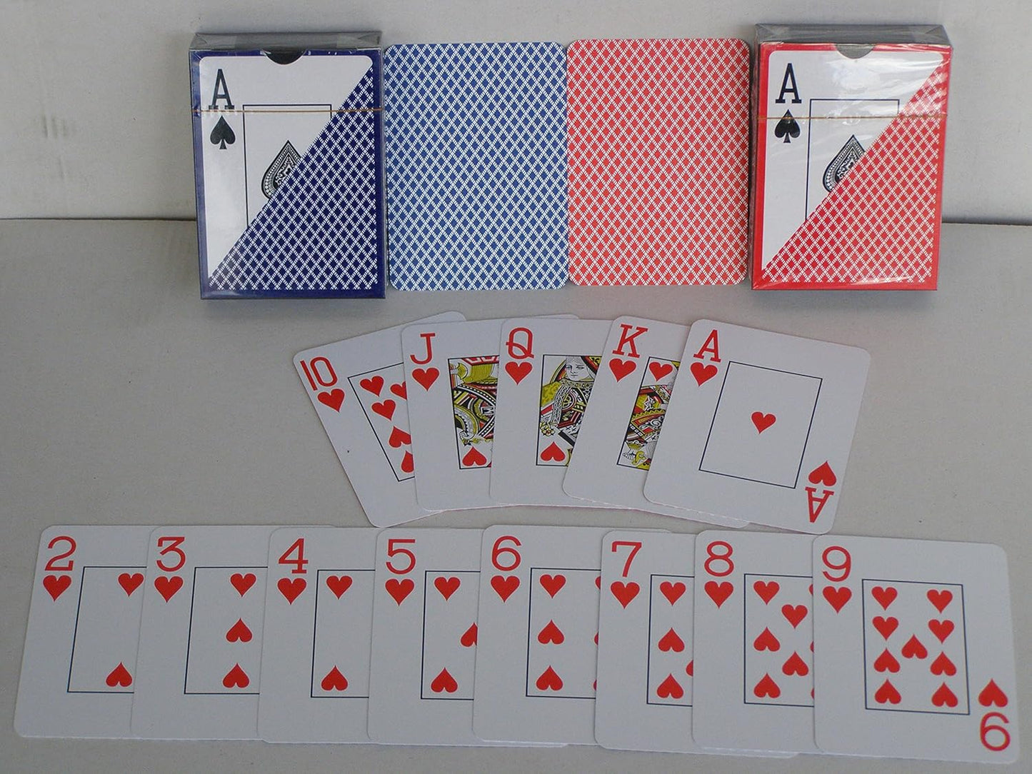 4 x Premium Poker Karten Spielkarten 100% Plastik Große Eckzeichen 4x 54 Blatt