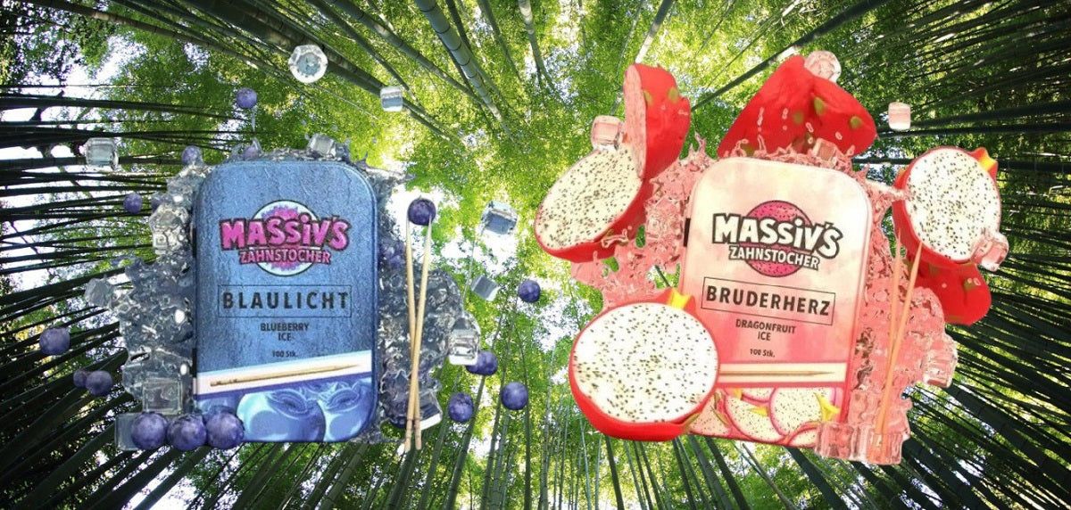 2 x Massiv's Zahnstocher mit Geschmack Blaulicht Blueberry , Bruderherz Dragonfruit Ice