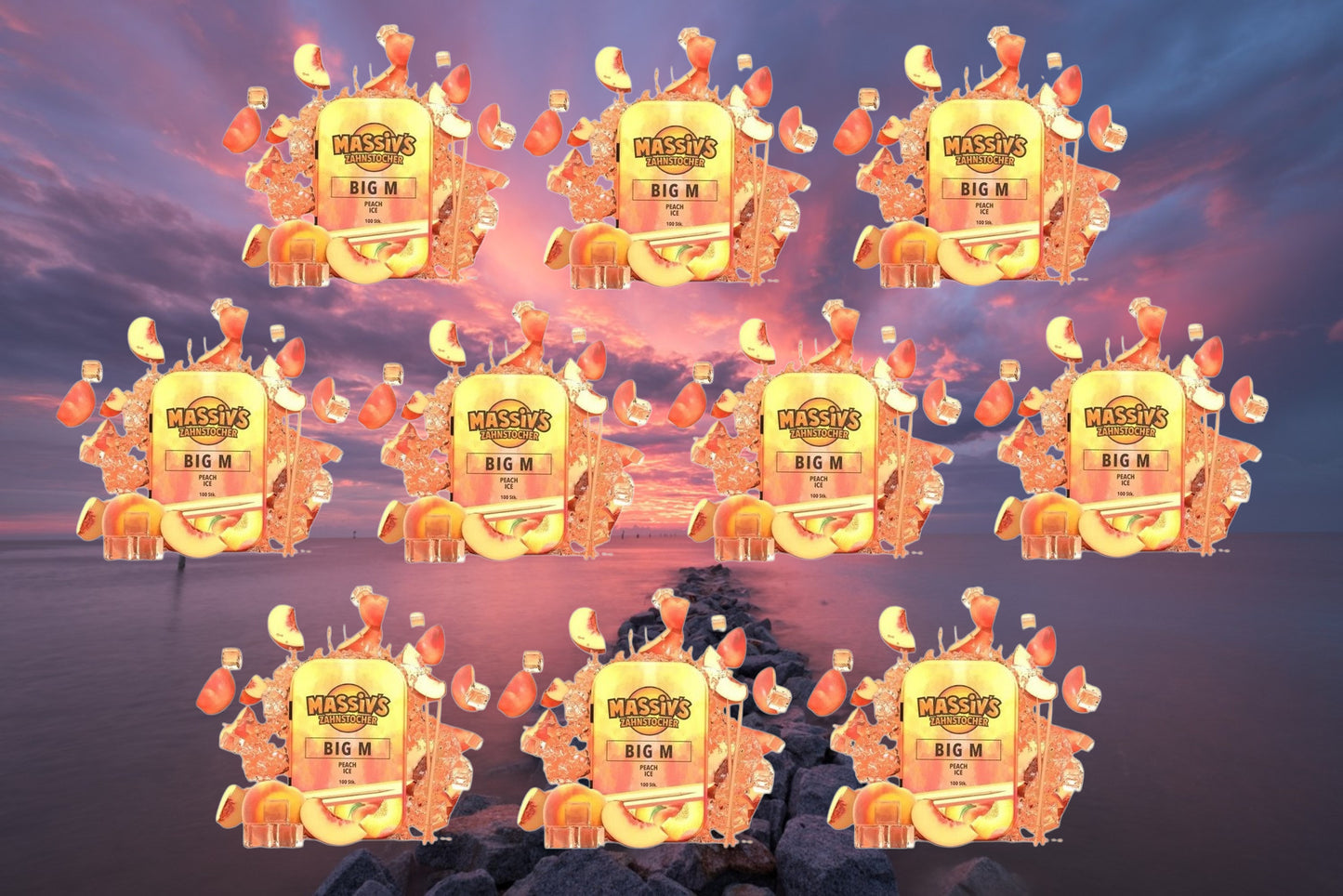 10 x Massiv's Zahnstocher mit Geschmack BIG M Peach Ice