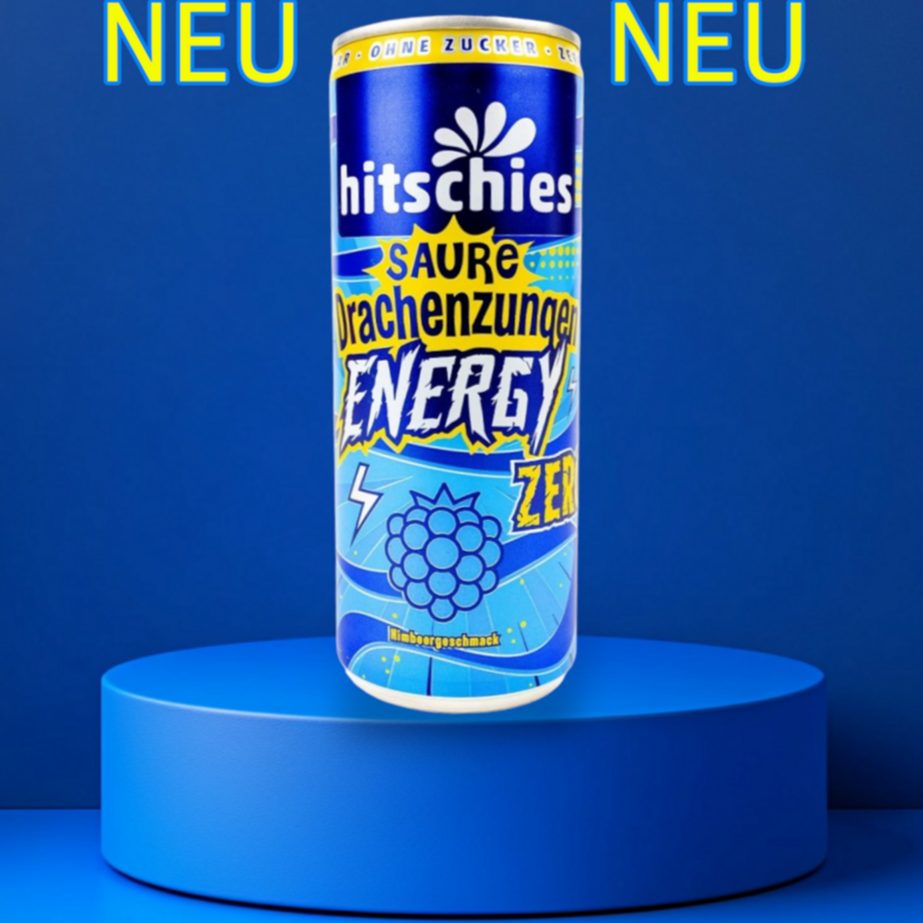 Hitschies Saure Drachenzungen Energy Zero Blau 250ml Geschmack blaue Himbeere (inkl. 0,25€ Pfand)