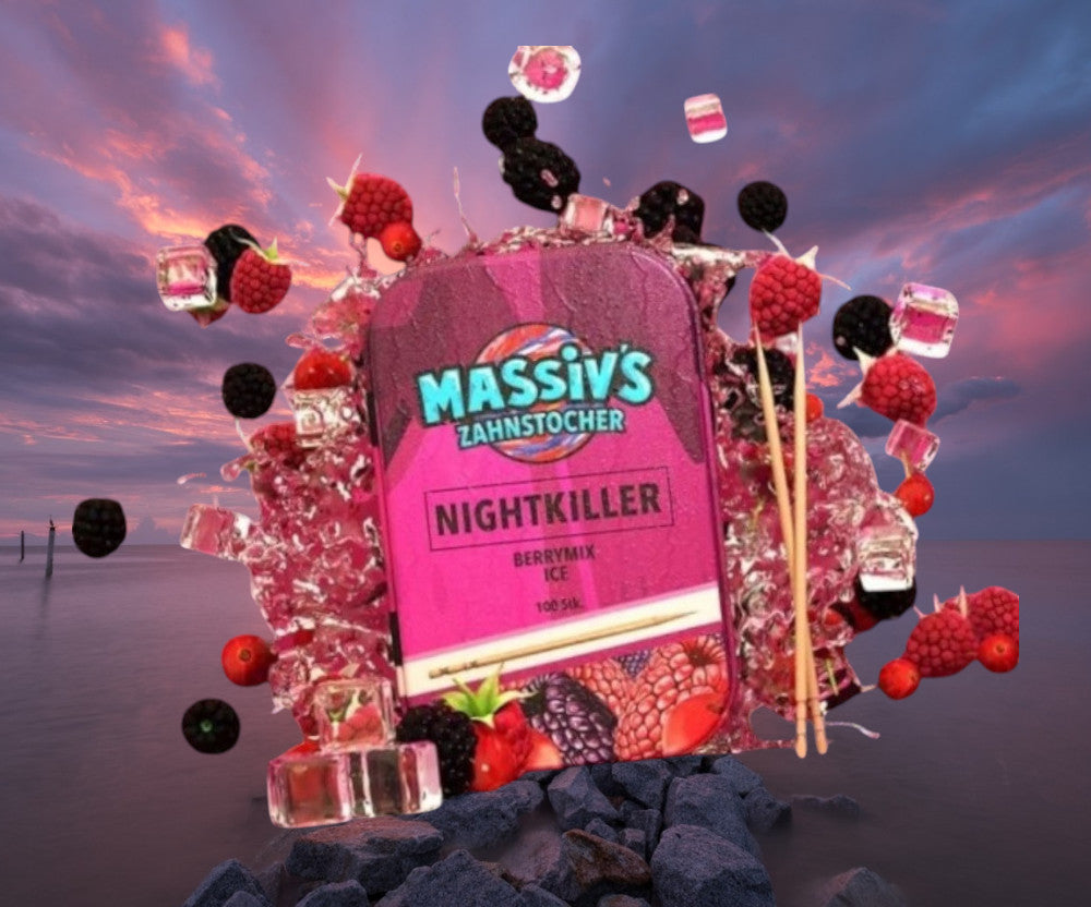 4 x Massiv's Zahnstocher mit Geschmack NIGHTKILLER Berrymix Ice (Nikotinfrei)