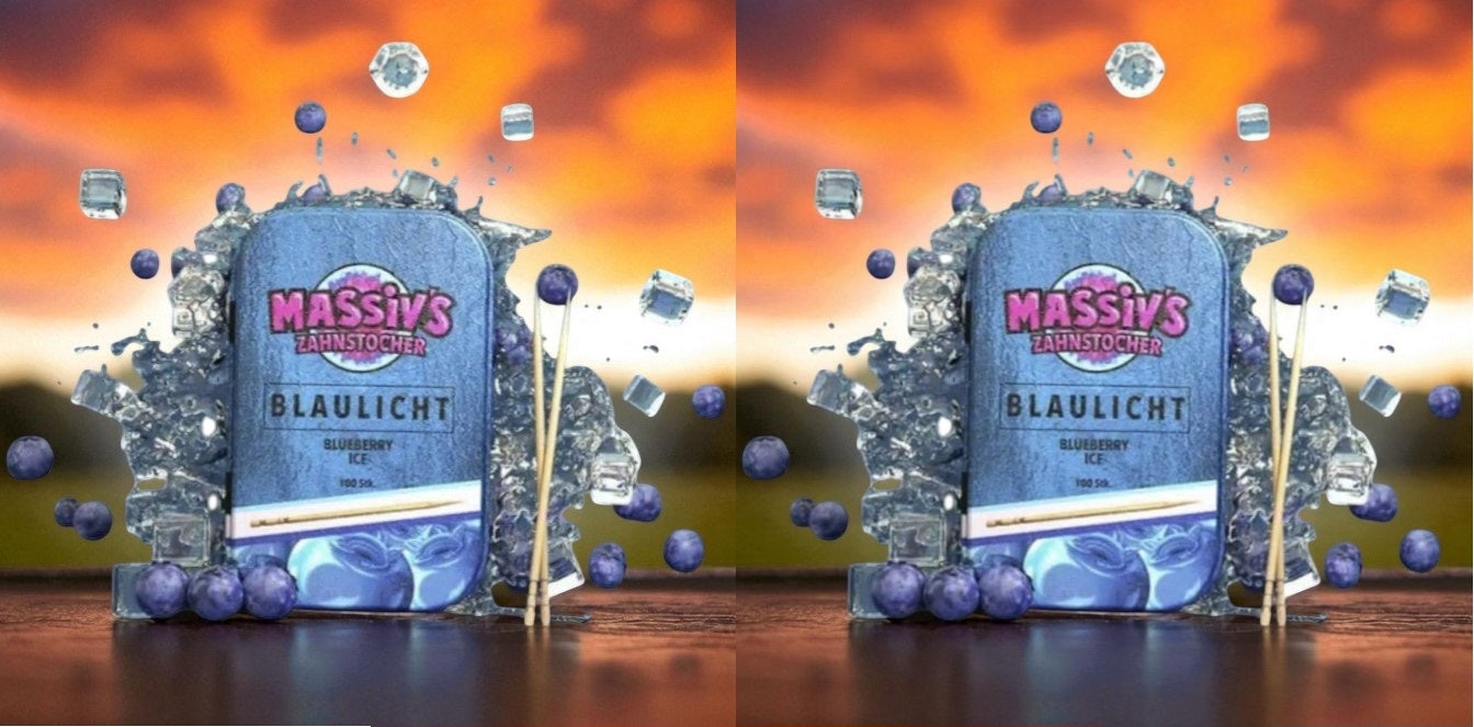 2 x Massiv's Zahnstocher mit Geschmack Blaulicht - Blueberry Ice ( Nikotinfrei )