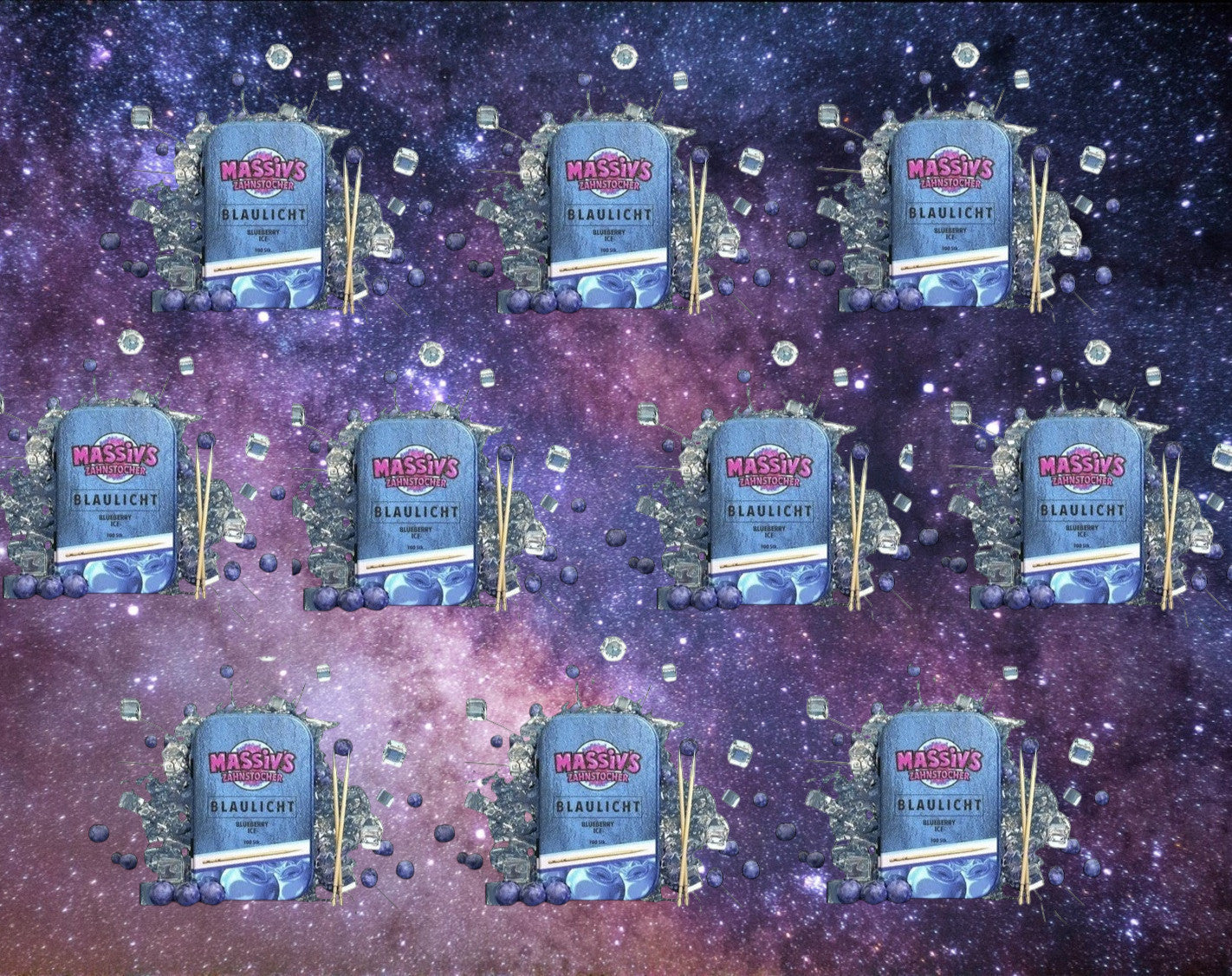 10 x Massiv's Zahnstocher mit Geschmack Blaulicht - Blueberry Ice ( Nikotinfrei )