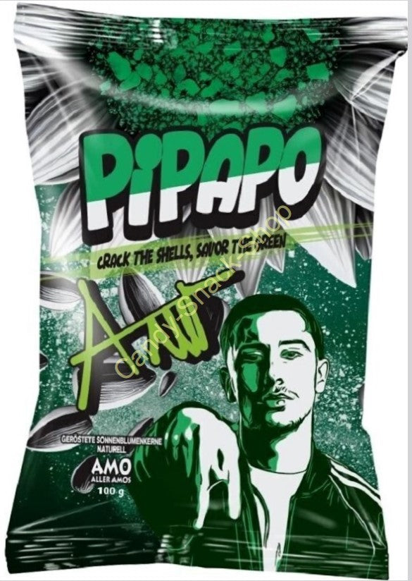 4 x Pipapo Rapper Amo geröstete Sonnenblumenkerne Naturell - grüne Edition 100g