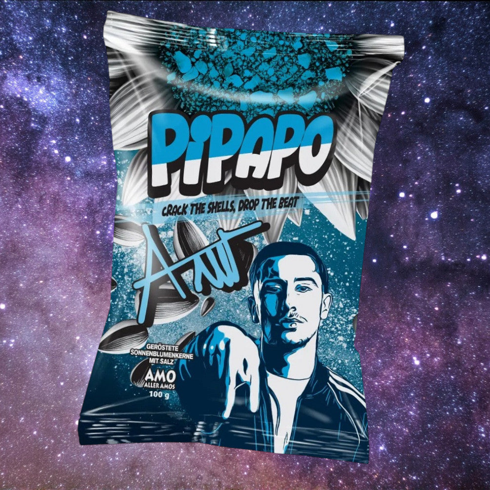 5 x Rapper Amo‘s Pipapo geröstete Sonnenblumenkerne Salzig Naturell Gold Edition Taco Popcorn (5x 100g)
