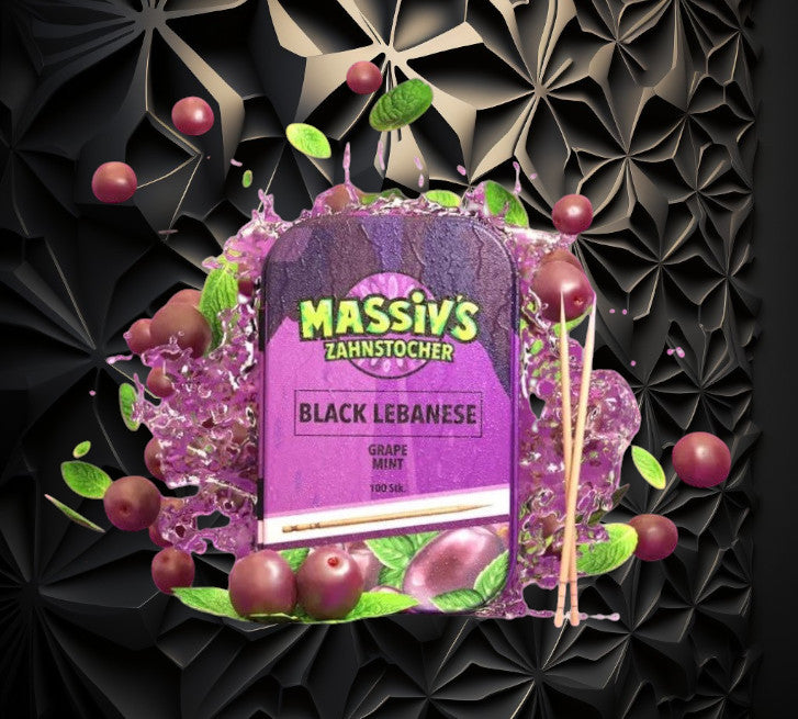 4 x Massiv's Zahnstocher mit Geschmack Berrymix , Watermelon Raspberry , Grape Mint , Dragonfruit