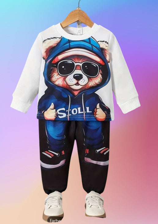 Kapuzen Sweatshirt mit Bären - Print Motiv + Hose im Set (für Kleinkind ca. 2-3 Jahre)