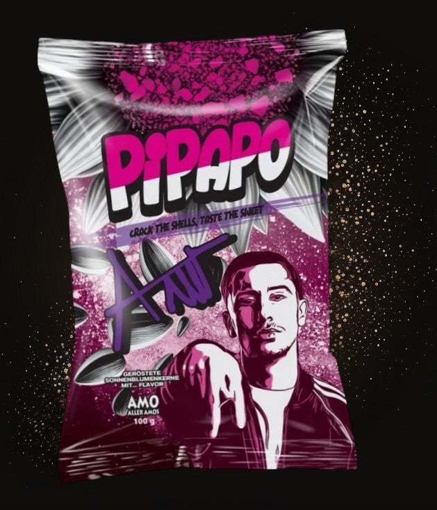 5 x Rapper Amo‘s Pipapo geröstete Sonnenblumenkerne Salzig Naturell Gold Edition Taco Popcorn