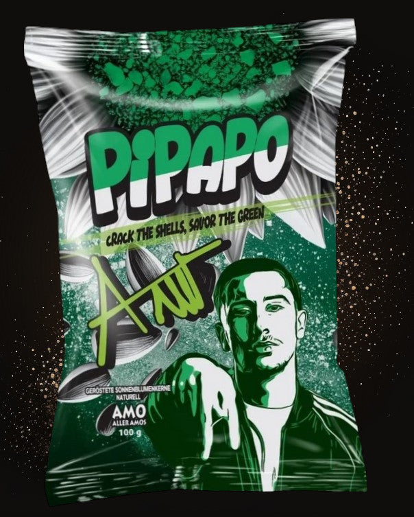 5 x Rapper Amo‘s Pipapo geröstete Sonnenblumenkerne Salzig Naturell Gold Edition Taco Popcorn