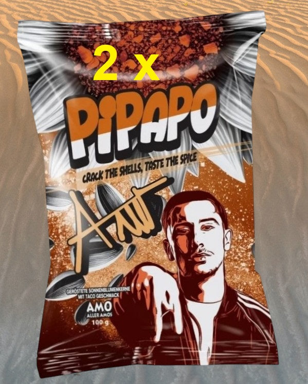 8 x Rapper Amo‘s Pipapo Sonnenblumenkerne Salzig (Salted)- Naturell - Taco - Popcorn