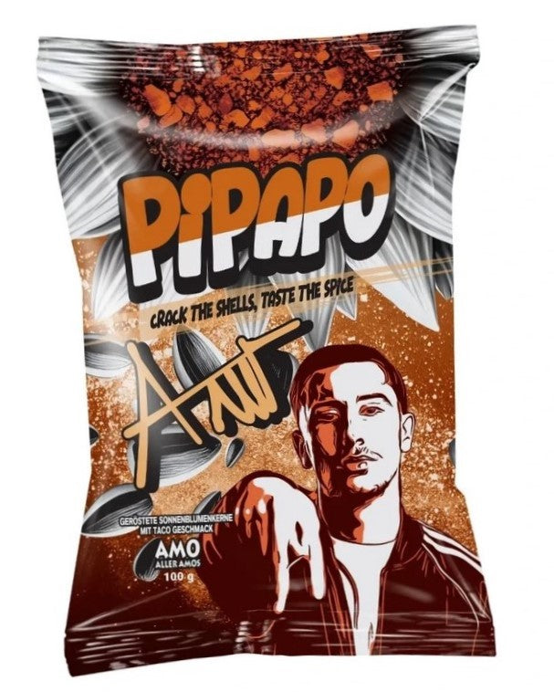 4 x Rapper Amo‘s Pipapo Sonnenblumenkerne Salzig (Salted)- Naturell - Taco - Popcorn -