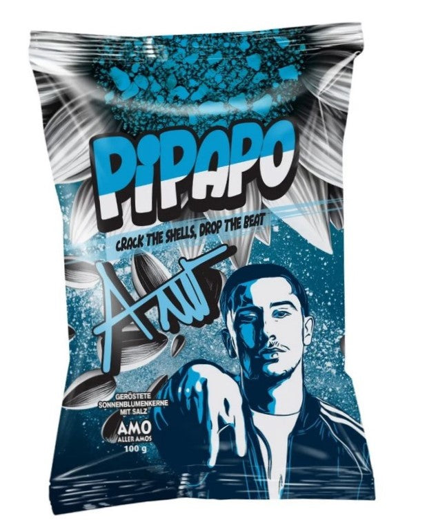 4 x Rapper Amo‘s Pipapo Sonnenblumenkerne Salzig (Salted)- Naturell - Taco - Popcorn -