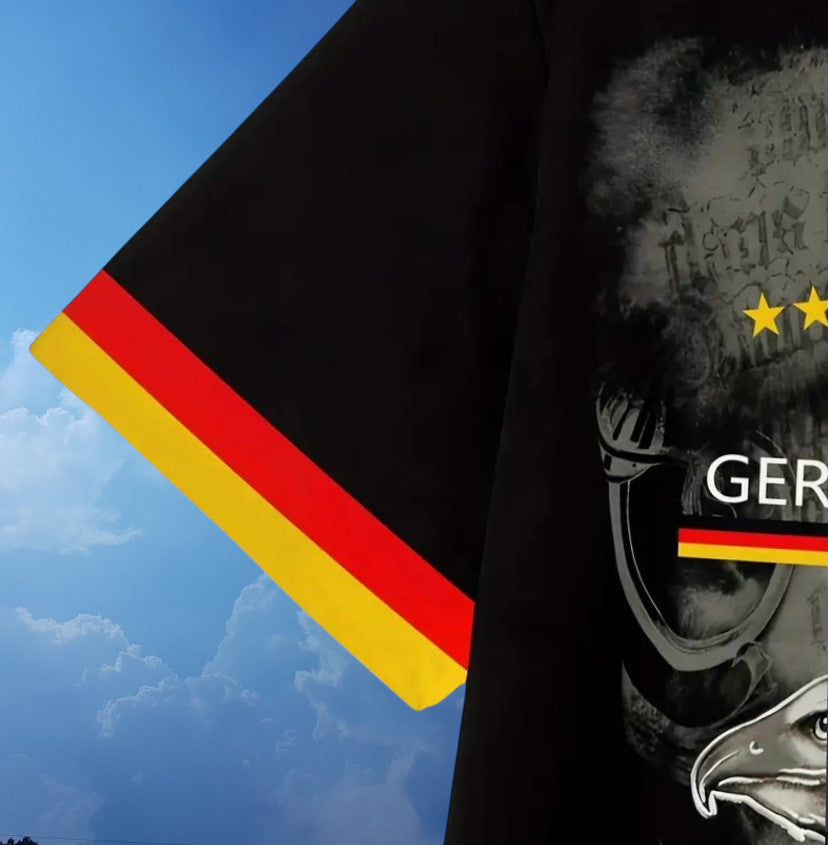 T-Shirt Deutschland Flagge & Adler Druck kurzarm Rundhals Germany