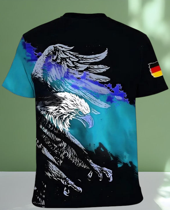 T-Shirt Bolds Eagle & Deutschland Flagge & Adler Design Druck schwarz lila Mischung