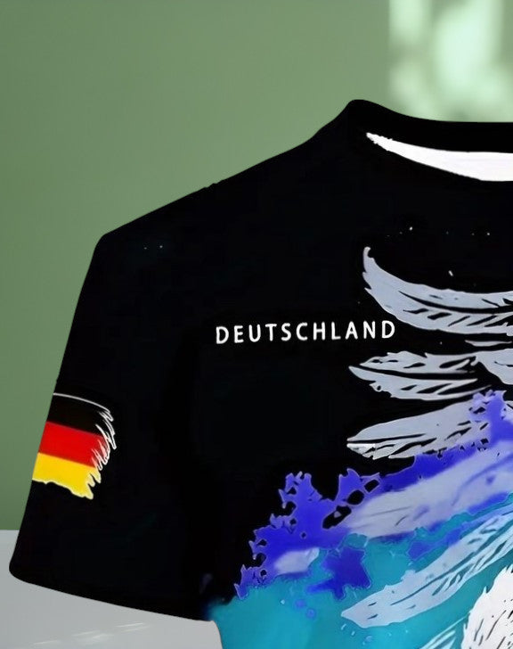 T-Shirt Bolds Eagle & Deutschland Flagge & Adler Design Druck schwarz lila Mischung