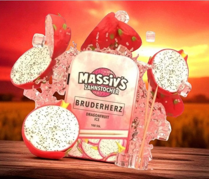 6 x Massiv's Zahnstocher Geschmack Berrymix , Peach , Watermelon Raspberry , Grape Mint , Blueberry , Dragonfruit