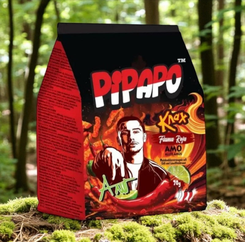 4 x PIPAPO AMO Knax Chips Flama Azul , Flama Roja , Milky Chocolate , Milky Strawberry
