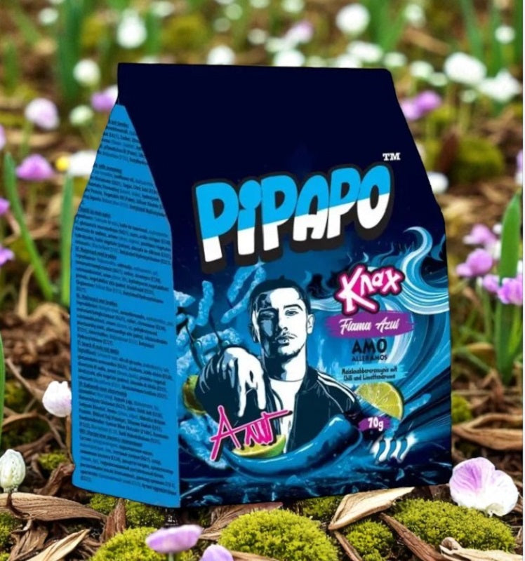 4 x PIPAPO AMO Knax Chips Flama Azul , Flama Roja , Milky Chocolate , Milky Strawberry