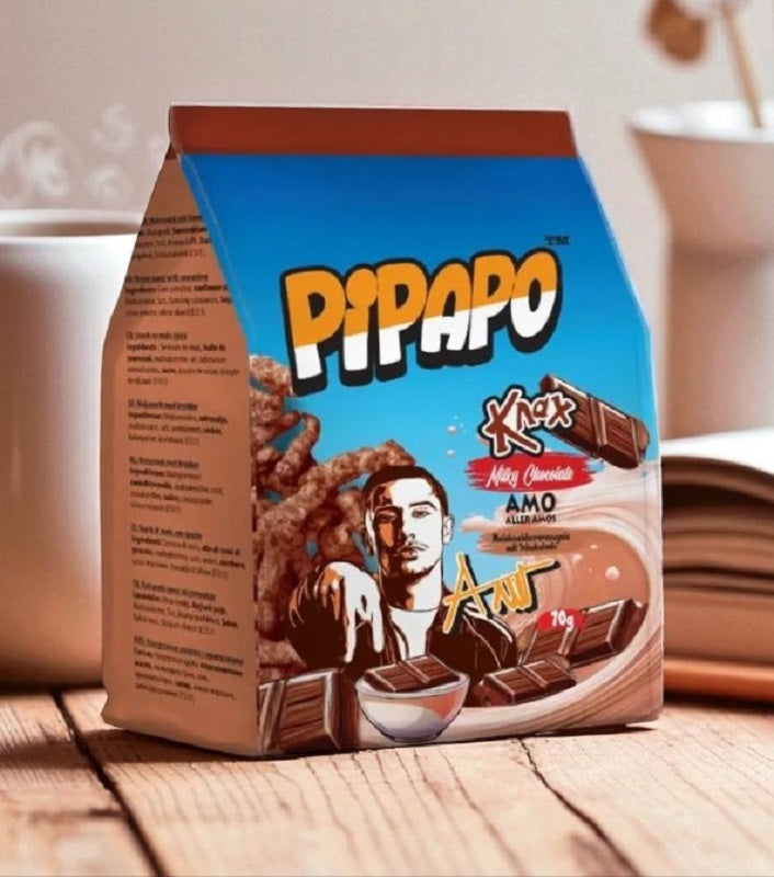 4 x PIPAPO AMO Knax Chips Flama Azul , Flama Roja , Milky Chocolate , Milky Strawberry
