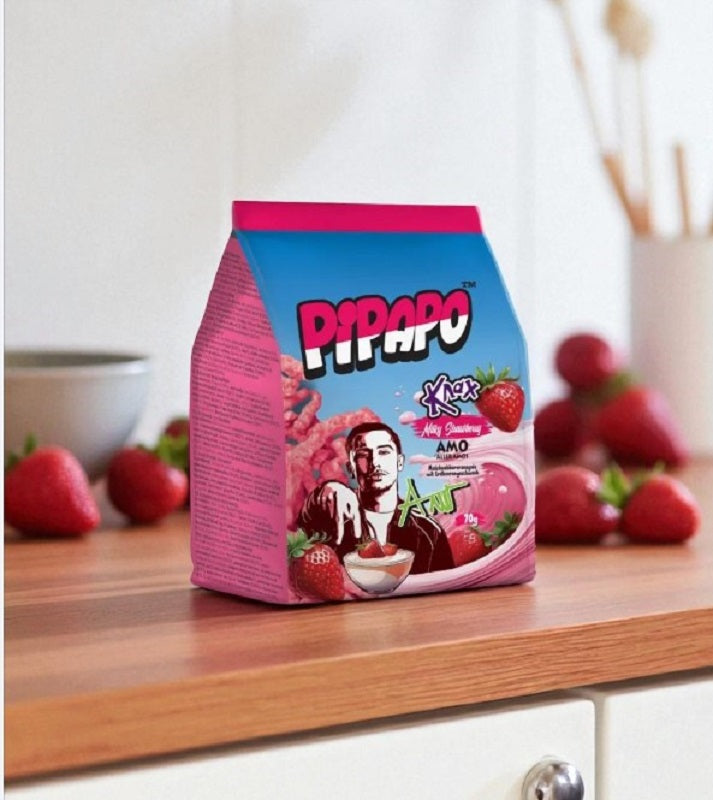 4 x PIPAPO AMO Knax Chips Flama Azul , Flama Roja , Milky Chocolate , Milky Strawberry
