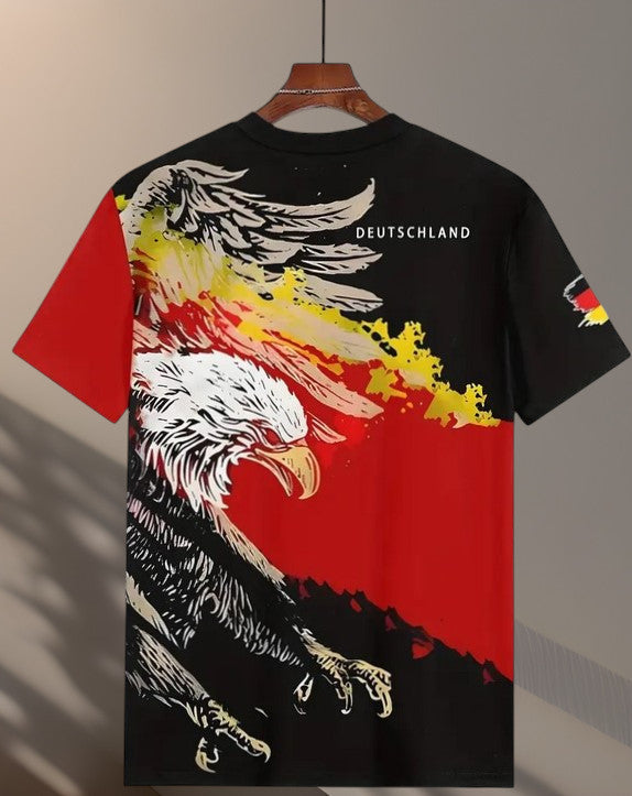 T-Shirt Deutschland Flagge & Adler Motiv kurzarm Rundhals Germany