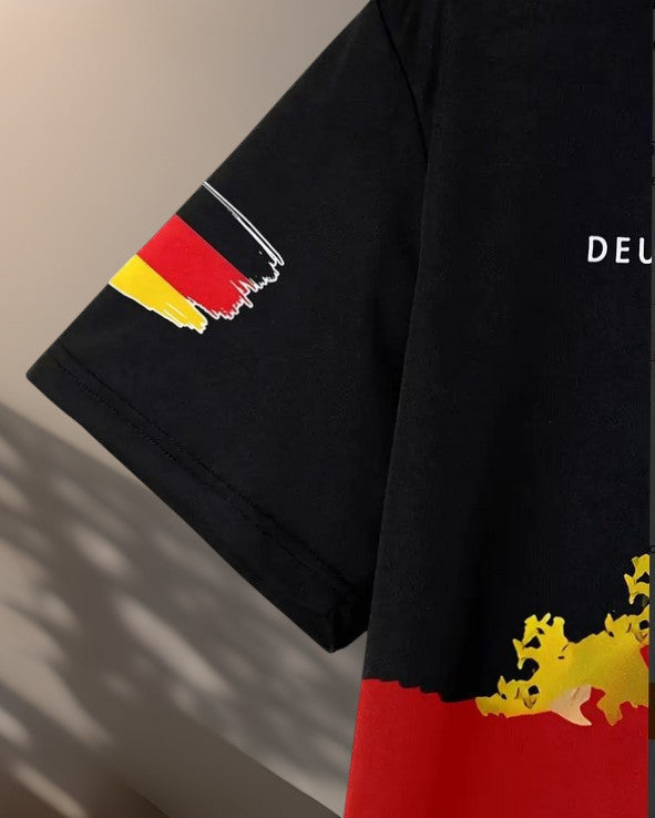 T-Shirt Deutschland Flagge & Adler Motiv kurzarm Rundhals Germany