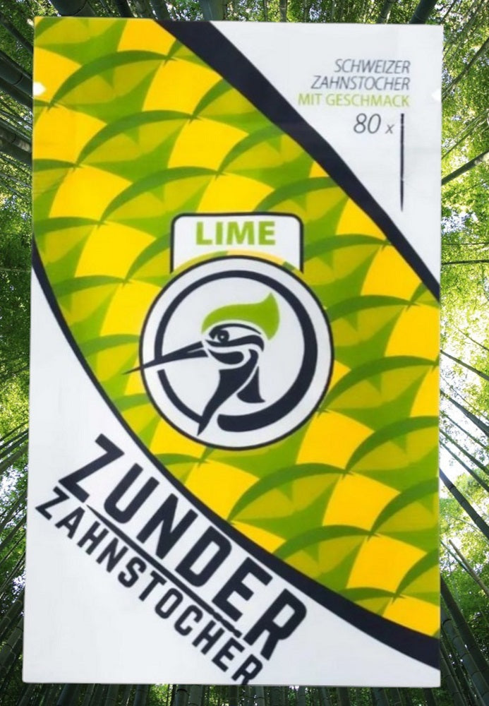 8 x Zunder Zahnstocher mit Geschmack Lime Berry Apple Cherry Melon Mint Zimt Tropic
