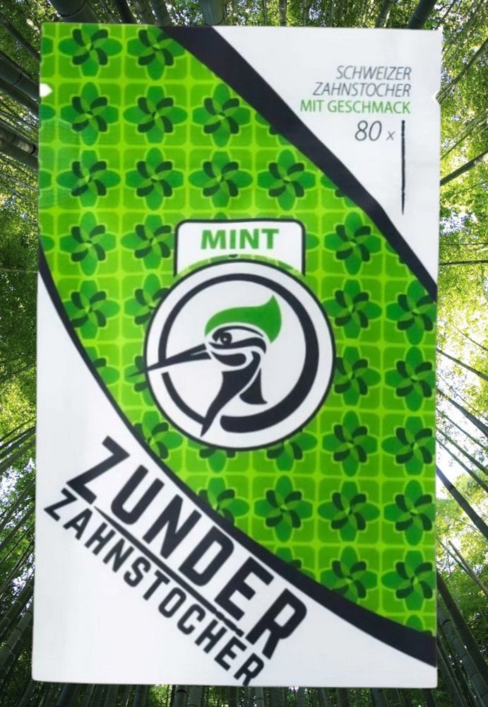 4 x Zunder Zahnstocher mit Geschmack Lime , Berry , Melon , Mint