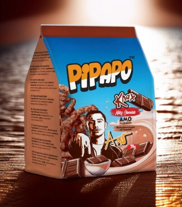 Auswahl PIPAPO AMO Knax Chips Flama Azul , Flama Roja , Milch Schokolade , Erdbeer
