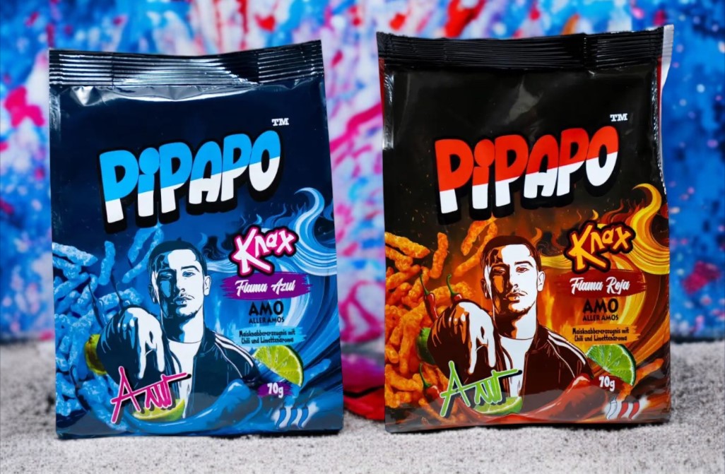 2 x PIPAPO AMO Knax Chips Flama Azul , Flama Roja