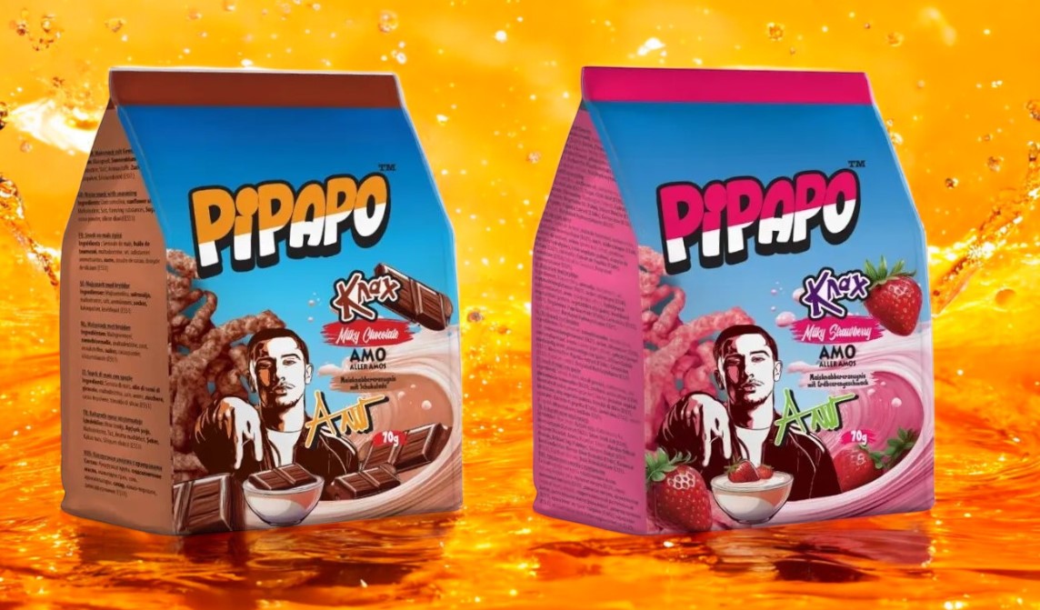 2 x PIPAPO AMO Knax Chips Milky Chocolate , Milky Strawberry