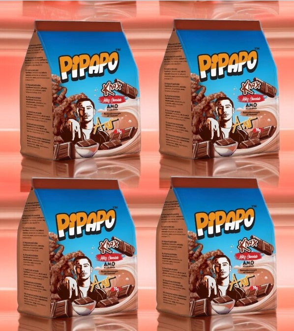4 x PIPAPO AMO Knax Chips Snack Milch Schokolade - Milky Chocolate