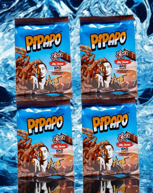 4 x PIPAPO AMO Knax Chips Snack Milch Schokolade - Milky Chocolate