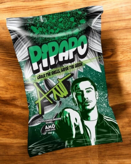 8 x Pipapo Rapper Amo geröstete Sonnenblumenkerne Naturell - grüne Edition MHD 04.2026
