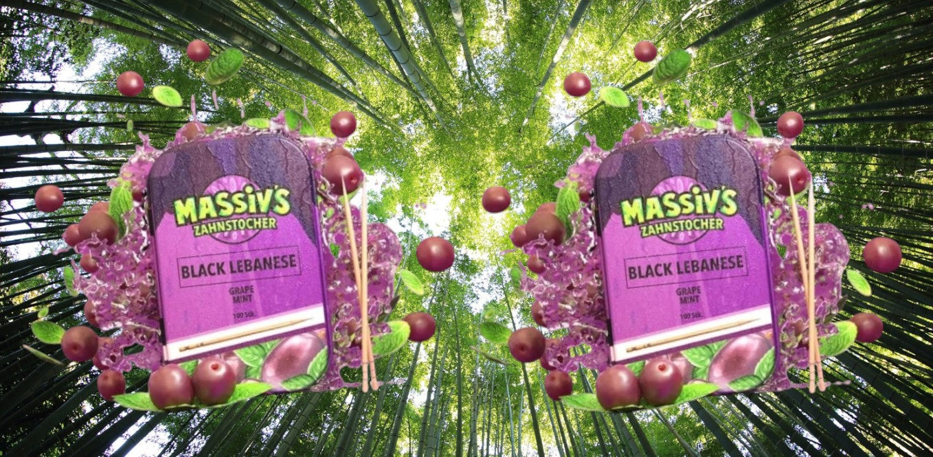 4 x Massiv's Zahnstocher mit Geschmack 2x Peach Ice + 2x Grape Mint