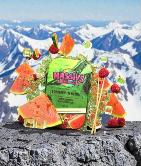 Bundle Red Bull Gletschereis Himbeere Energy Drink + Massiv´s Zahnstocher Geschmack Watermelon Raspberry