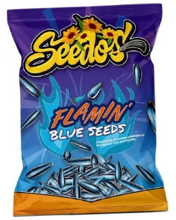 Seedos Flamin Blue Seeds geröstete Sonnenblumenkerne in der Schale mit Gewürz 100g