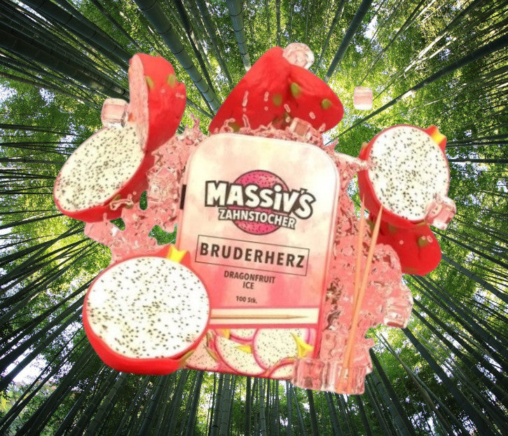 4 x Massiv's Zahnstocher Geschmack Berrymix, Watermelon, Blueberry, Dragonfruit + Redbull Gletschereis