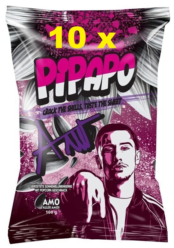 10 x Pipapo Amo geröstete Sonnenblumenkerne Popcorn 100g