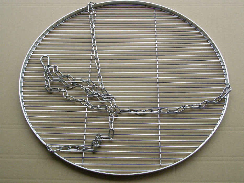 70 cm Grillrost Edelstahl + Kette für Schwenk Grill Rundgrill Feuerschale Dreibein