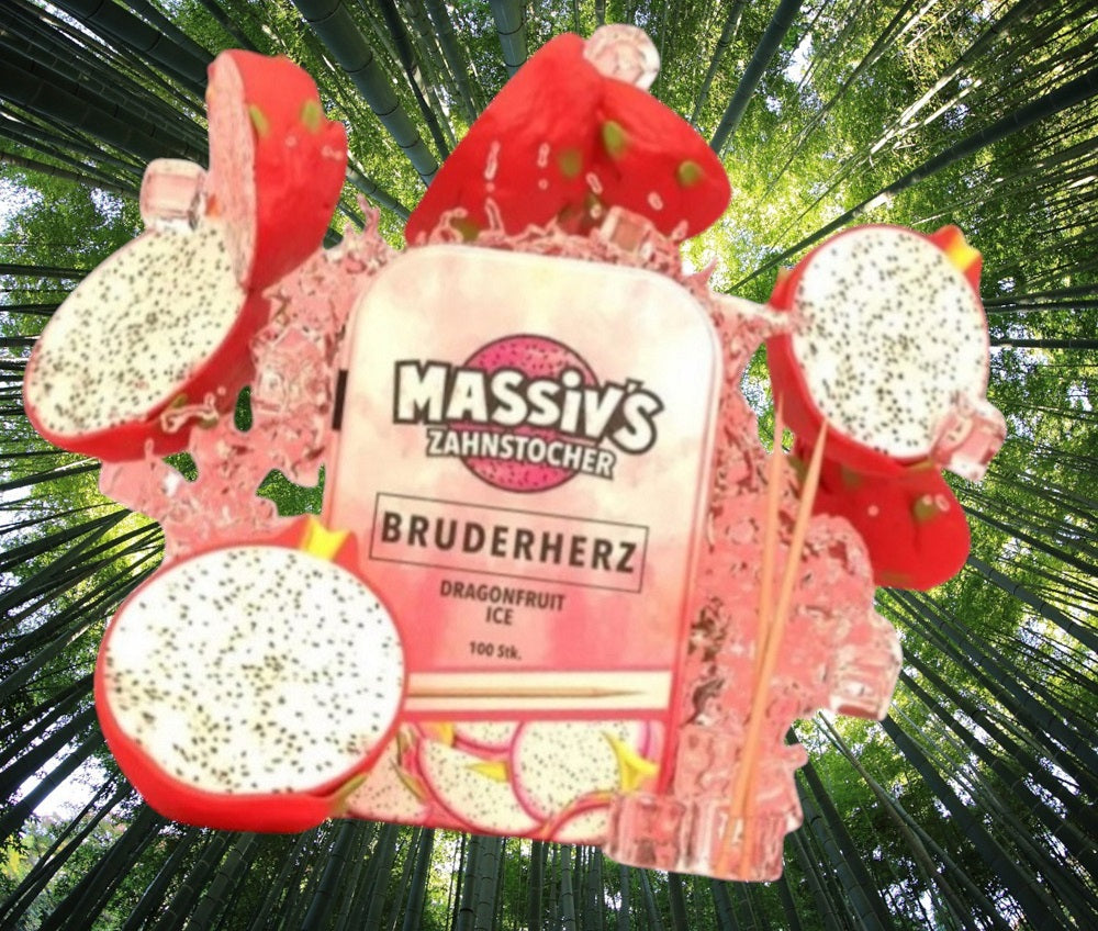 2 x Massiv's Zahnstocher mit Geschmack Blueberry Ice & Dragonfruit Ice - 100 Zahnstocher in Metallbox