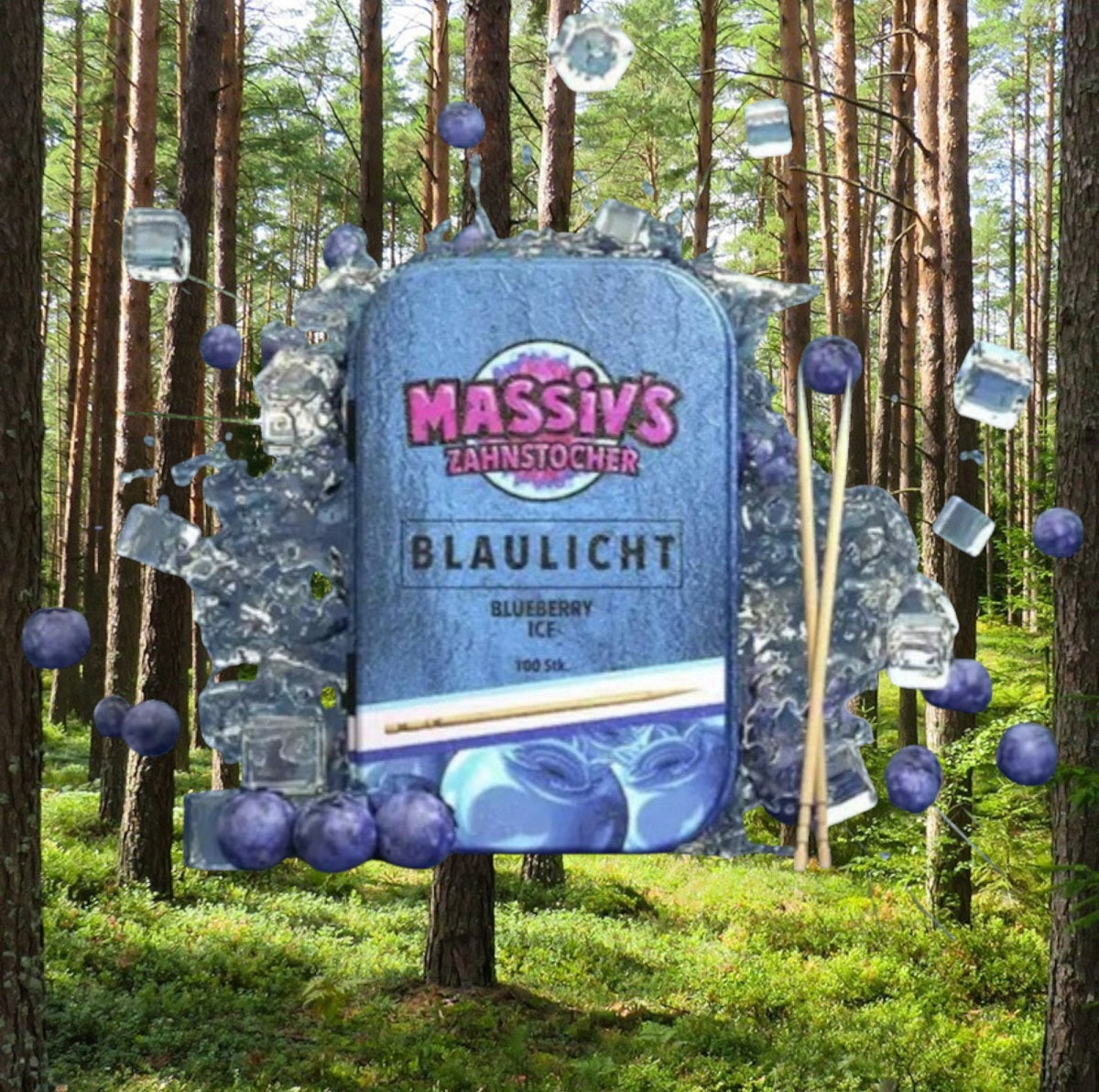 3 x Massiv's Zahnstocher mit Geschmack - Grape Mint - Watermelon Raspberry Blaulicht - Blueberry Ice