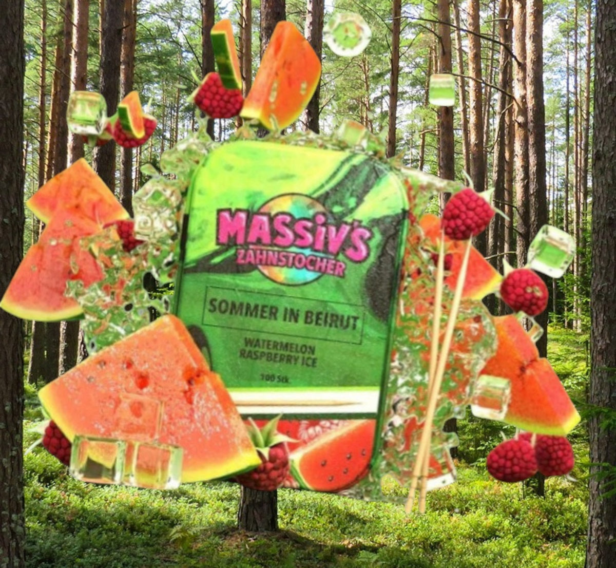3 x Massiv's Zahnstocher mit Geschmack - Grape Mint - Watermelon Raspberry Blaulicht - Blueberry Ice