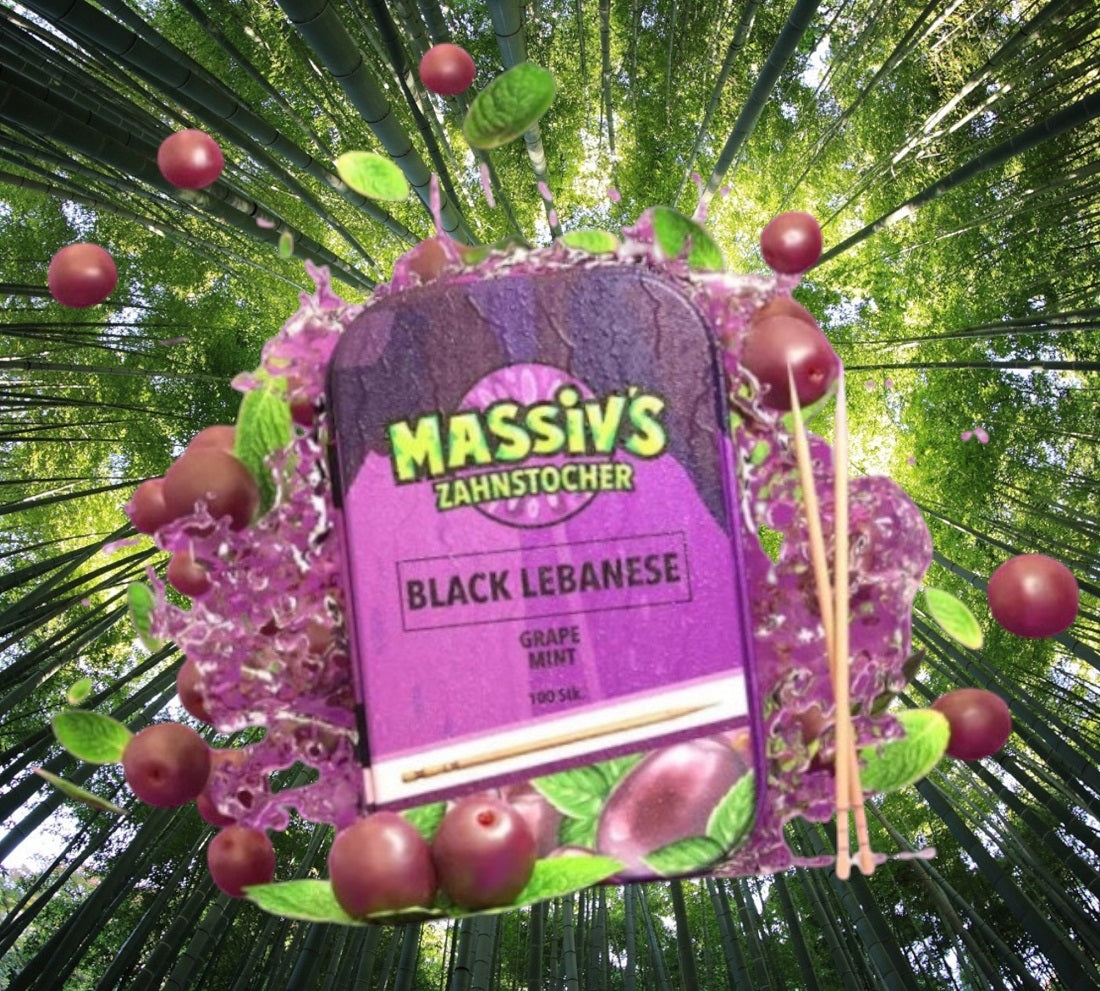 2 x Massiv's Zahnstocher mit Geschmack Black Lebanese Grape Mint , Bruderherz Dragonfruit Ice