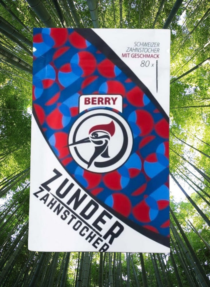 3 x Zunder Zahnstocher mit Geschmack Cherry Tropic Mint je 80 Stück im Refill Bag
