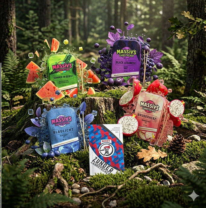 Bundle 5x Zahnstocher 4x Massiv's Geschmack Watermelon , Grape , Blueberry , Dragonfruit + Zunder Berry
