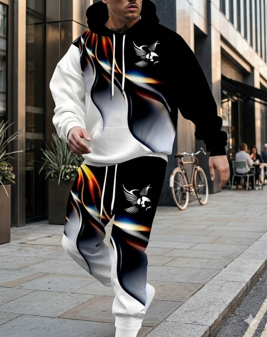 Trainingsanzug Jogginganzug Freizeit Sport Hoodie Hose Kapuze 2 teilig L