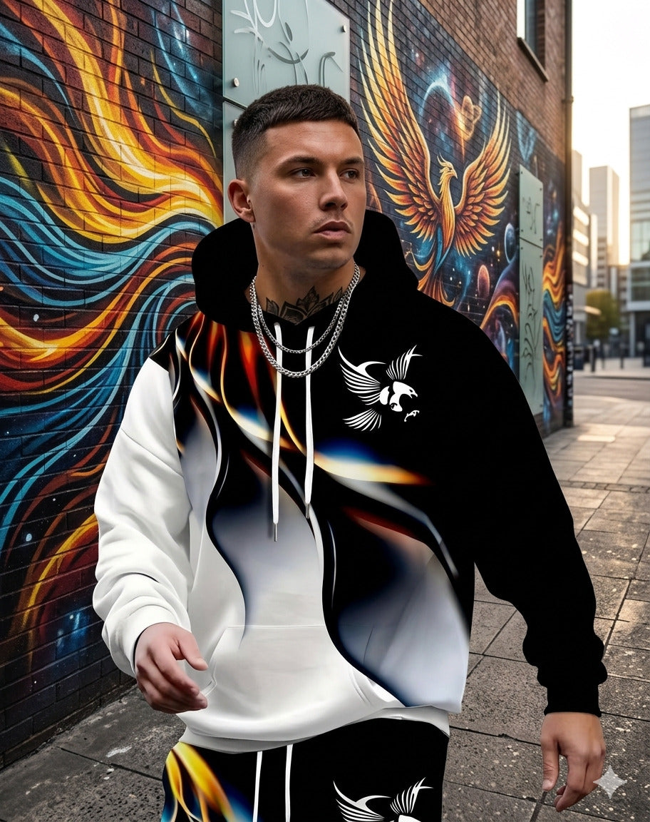Trainingsanzug Jogginganzug Freizeit Sport Hoodie Hose Kapuze 2 teilig L